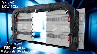 Scifi Space and Bunker doors 3D model PBR textures
