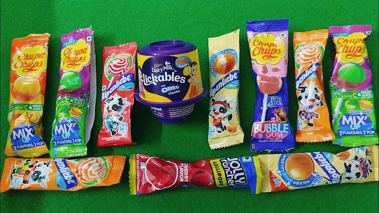 Candy lollipop and sweet unboxing| Yummy Rainbow Lollipop unpacking satisfying ASMR video 