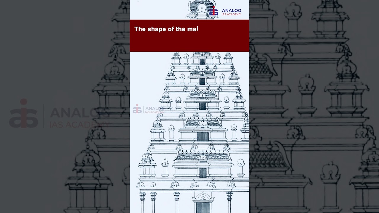Architectural Drawing of Hindu Temple Entrance