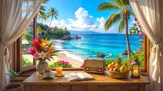 Morning Seaside Cafe with Cheerful Bossa Nova ~ Soft Jazz & Ocean Waves for Work, Study & Relax screenshot 5