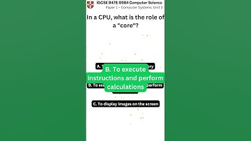 iGCSE Computer Science 0478 0984 Paper 1 Unit 3 q026 v1