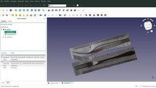 forchetta con freecad from 2d to 3d