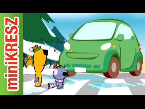 MiniKRESZ - Jeges úton csúszik - rajzfilmsorozat, filmek gyerekeknek (mese, KRESZ gyerekeknek)