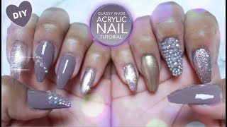 Classy Nude Almond Acrylic Nail Tutorial