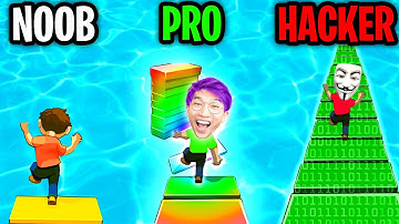 Can We Go NOOB vs PRO vs HACKER In SHORTCUT RUN!? (MAX LEVEL HACK!!)