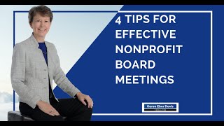 4 Tips for Effective Nonprofit Board Meetings: Maximize Time & Productivity