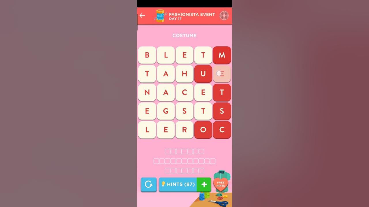 Wordbrain 2 Fashionista Event Day 17 2023 Answers YouTube