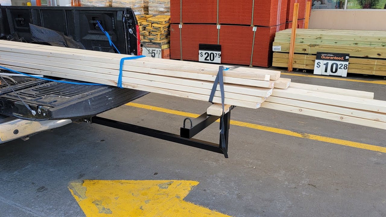 Truck bed Extenting to carry 16' Lumber in a short bed - YouTube