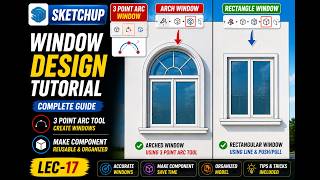 🔥 How to Create 3 Point Windows in SketchUp | Make Component Tool Explained | Step by Step