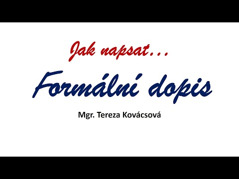 Video: Jak Napsat Likvidační Dopis