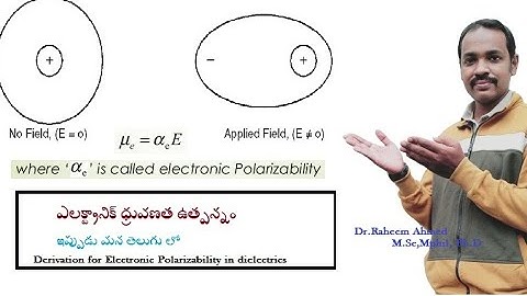 Electronic Polarizability derivation in Telugu | Dr.Raheem Ahmed | Dielectrics | Electronic Polariza