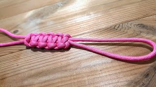 how to make a cobra knot paracord lanyard keyfod-single strand 2 closed loops