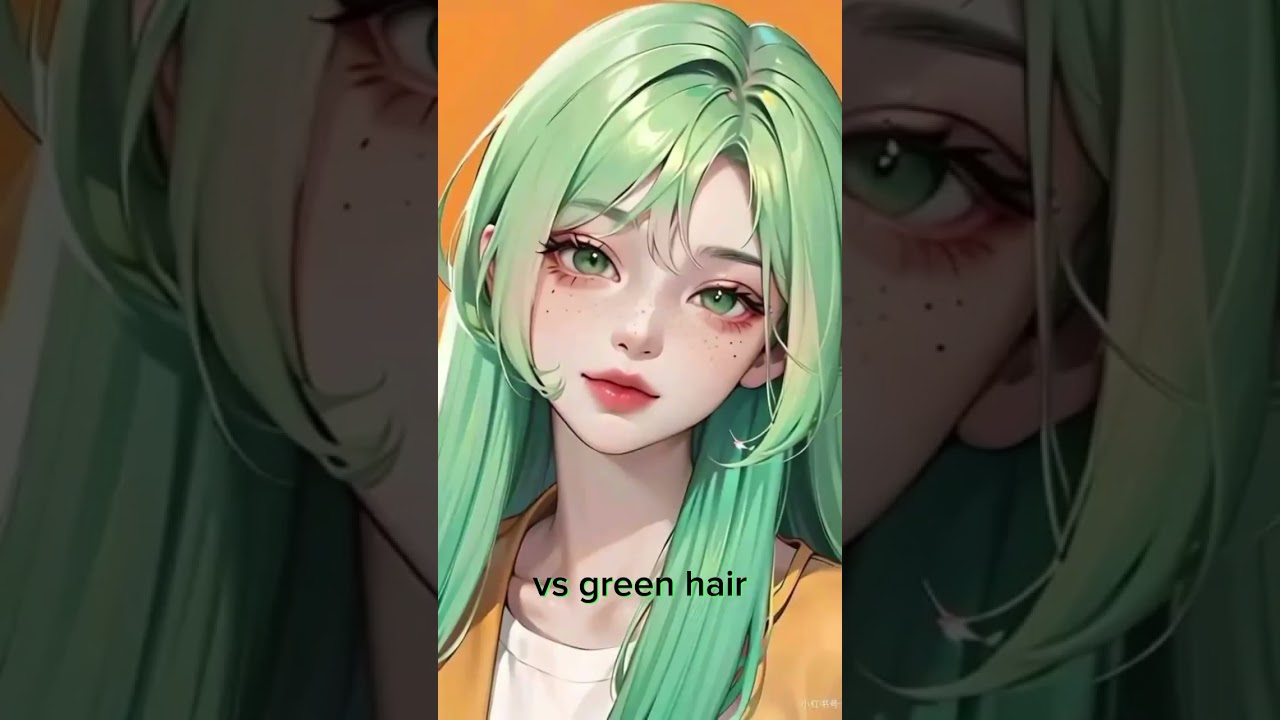 blue vs green hair[anime]