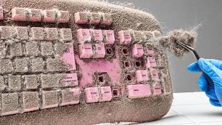 Satisfying Dusty Keyboard Cleaning. ASMR