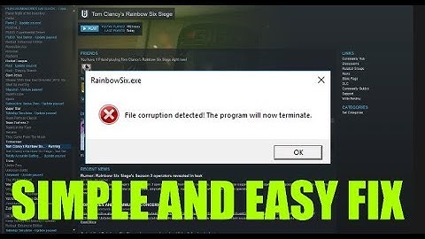 R6 siege tutorial "FILE CORRUPTION DETECTED"*FIX*