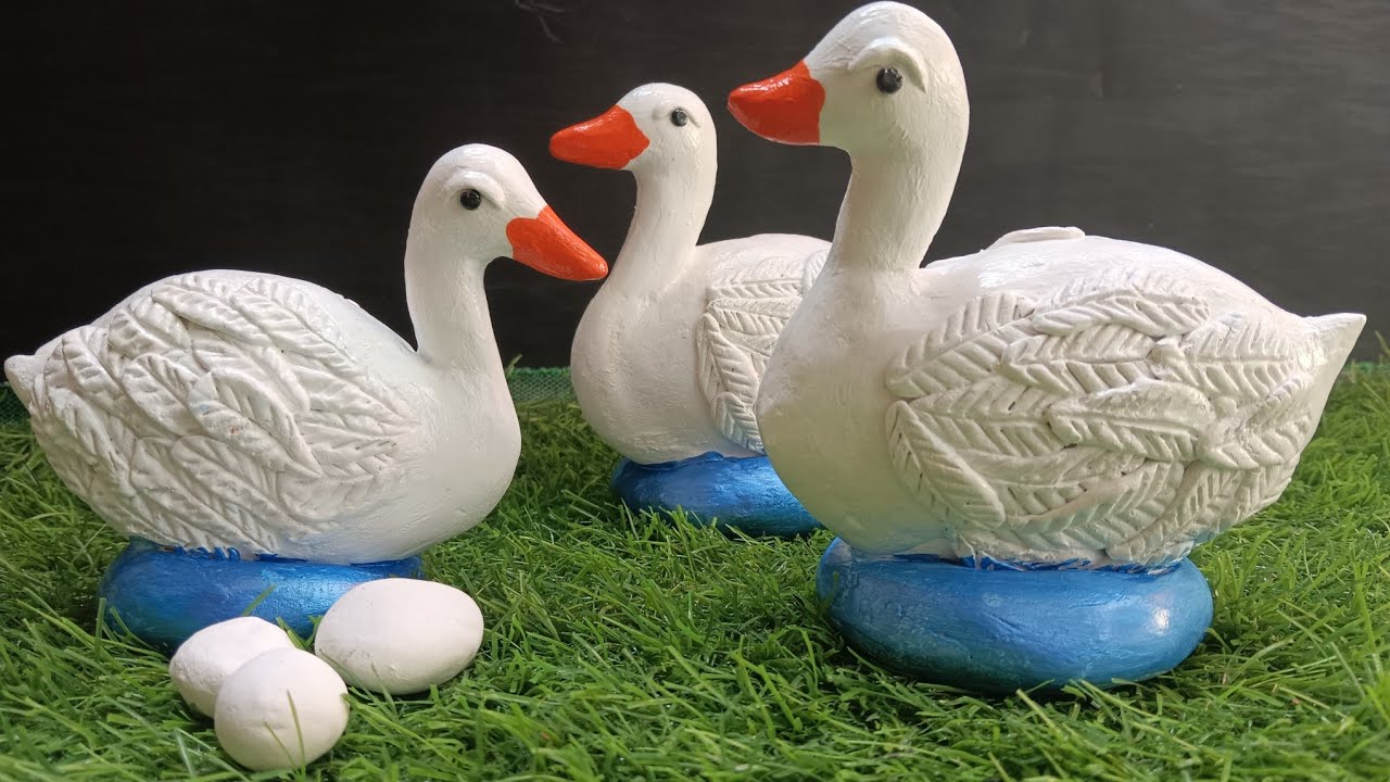 how to make 🦆 duck at home # cardboard, polithen, wallputti se banaye ...