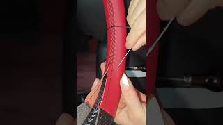 Stitch it till it’s perfect ❤️ #steeringwheelcover #sewing #tutorial #car #automobile #interior