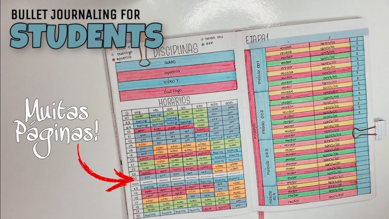Bullet journal for students *bullet journal para estudantes *