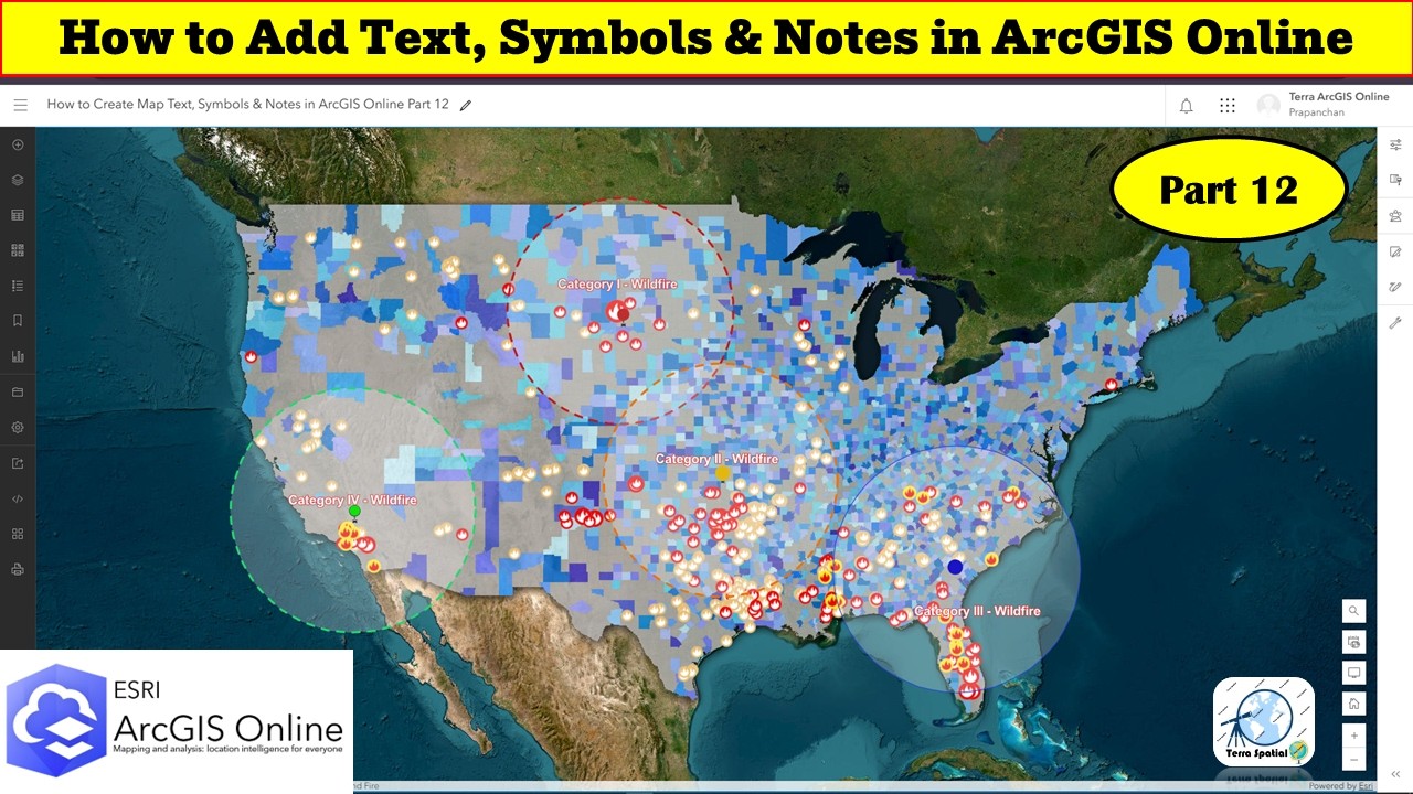 How to Add Text, Symbols & Notes in ArcGIS Online | Part 12 - YouTube