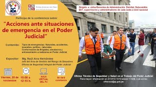 ACCIONES ANTE SITUACIONES DE EMERGENCIA EN EL PODER JUDICIAL