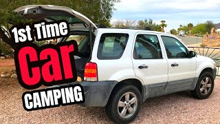 CAR CAMPING For The First Time & Converting My Ford Escape SUV