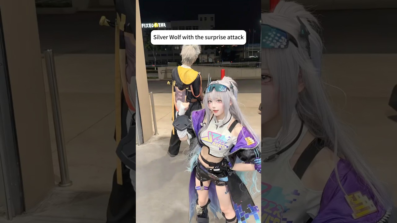 Silver Wolf with the surprise attack! 🎮⚡ #anime #game #fyp #honkaistarrail #cos #cosplay #cosplayer