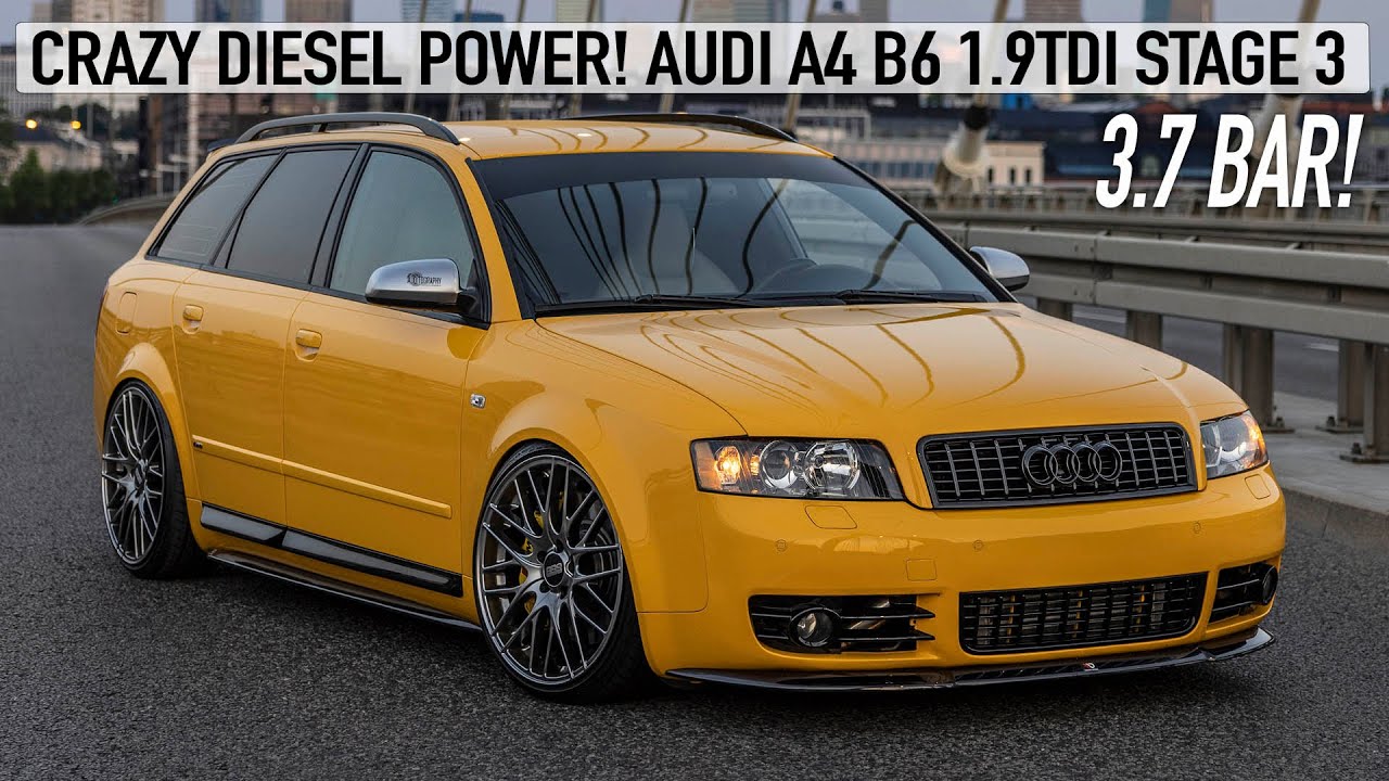 CRAZY DIESEL POWER! AUDI A4 B6 TDI AVANT STAGE 3 - 3.7 BAR BOOST AND DOUBLE  THE ENGINE POWER 