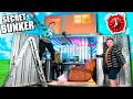 2 STORY HIDDEN Secret Bunker Fort (24 Hour Challenge)