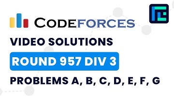 Codeforces Round 957 | Video Solutions - A to G | by Hari Aakash | TLE Eliminators