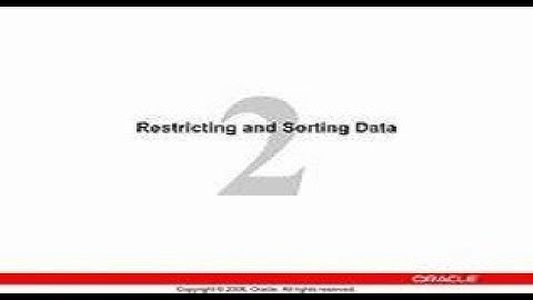 Oracle DBA || Chapter No 2 ||Restricting and sorting data