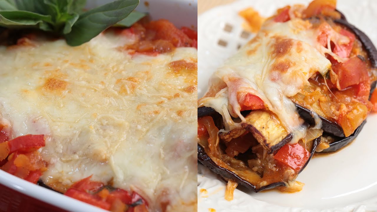 تفضلوا صينية الباذنجان بالجبن ..الباذنجان بشكل جديد ومختلف لأول مرة