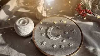 Flower Moon White Embroidery Sches For Beginners