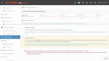 How to Boot from Backup with Altaro VM Backup