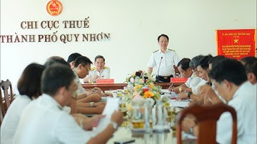 Cục trưởng Cục Thuế Bình Định Nguyễn Anh Tuấn làm việc với CCT TP Quy Nhơn về nhiệm vụ thu NSNN