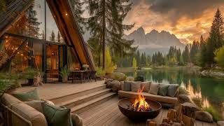 Spring Silent Lakeside Firepit Ambience | Soft Birds, Calm Water & Cozy Nature Sounds screenshot 5