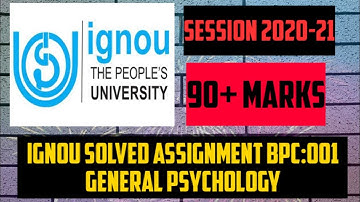 IGNOU || BPC001 SOLVED ASSIGNMENT || 2020-21