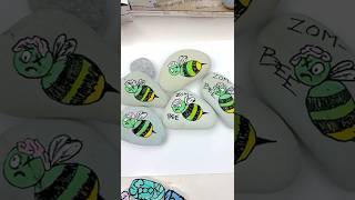 How to paint Zom-BEEs for Halloween!! #halloweencraft #rockpainting #stonepainting
