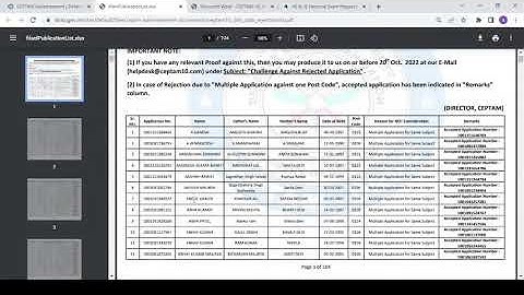 DRDO :-CEPTAM-10 Rejected Candidate List 2022 l DRDO 10 Form Rejected List 2022