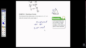 Algebra 1 -  1.4 Rewriting Equations and Formulas