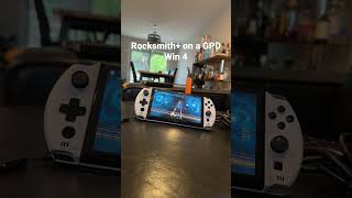 Rocksmith+ on a GPD Win 4! Love this device and figured why not try… BandFuse cable is way buzzy 😬