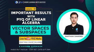 Important Results and PYQs of Linear Algebra-Vector Spaces and Subspaces