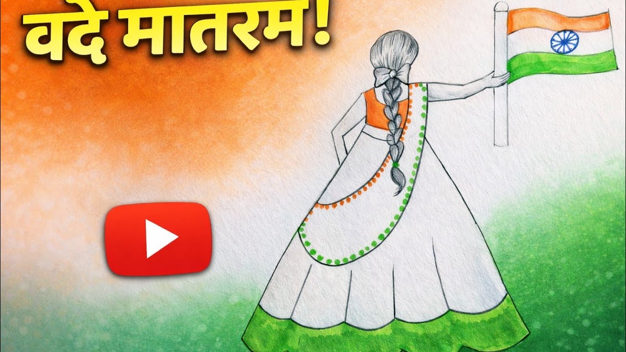 Republic day Drawing step by step ll Republic day girl drawing tutorial ll Republic day drawing 
