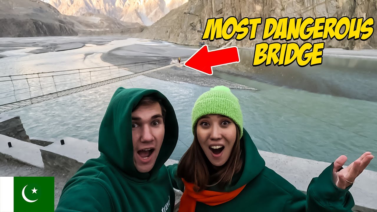 Walking the World's Most DANGEROUS Bridge in Pakistan | Hussaini Suspension Bridge  2023