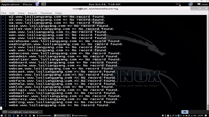 Web Reconnaissance Framework Recon-Ng (Cybersecurity)