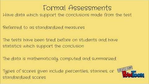 Formal and Informal Assessment