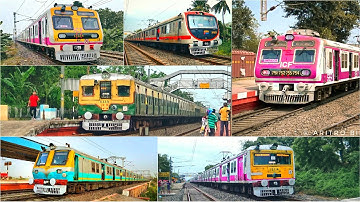 [6 in 1] Amazing colorful trains | Different colored EMU local trains of Indian Railways.
