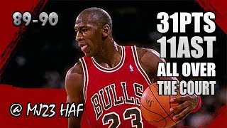 Michael Jordan Highlights vs 76ers (1990.01.26) - 31pts&11ast, ALL OVER THE COURT!