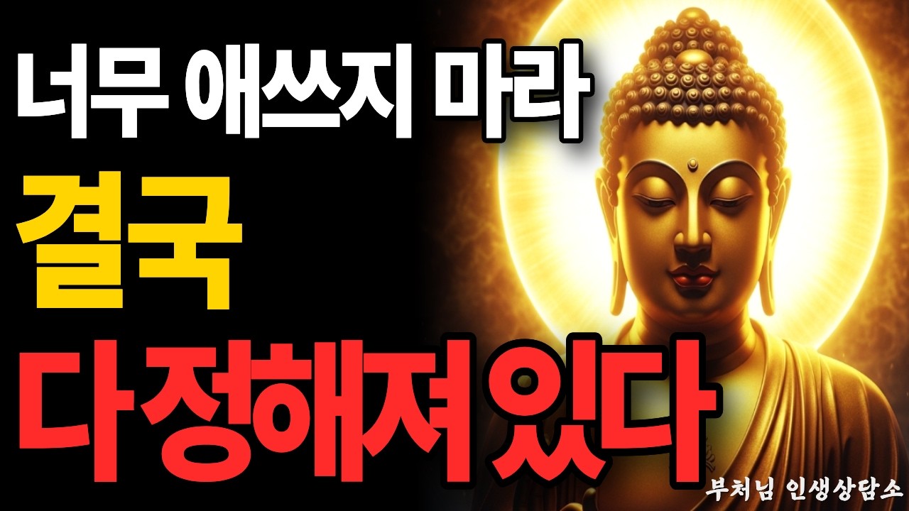 죽어라 애쓰지 마라, 집착을 내려놓는 순간 마음이 평온해집니다 | 부처님 말씀 | 불교 명언