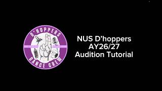 DDC AY26/27 AUDITION TUTORIAL