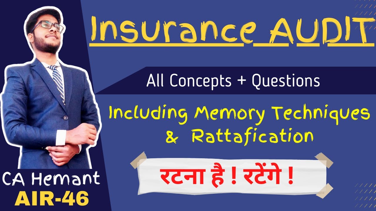 Insurance Audit | CA Final Revision cum Free Fastrack - YouTube